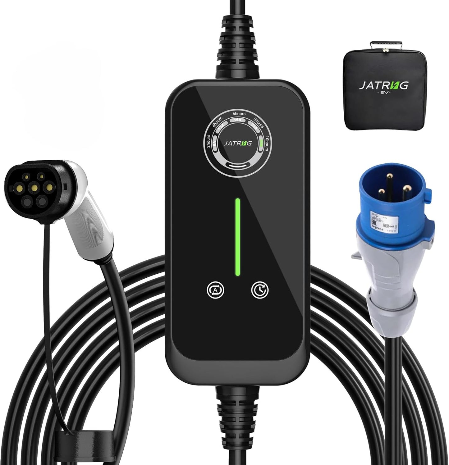 P1 EV Oplader 7,2 kw 5 m 32 A | 24 A | 16 A | 13 A | 8 A type 2 laadstation elektrische auto draagbare stroom schakelbare elektrische auto snellader