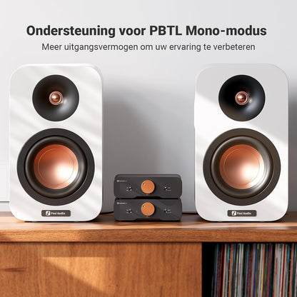 Fosi Audio ZA3 Gebalanceerde Stereo/Mono Versterker HiFi, Chips TPA3255, Mini Audio Versterker Monoblock met XLR RCA Ingangen en 12V Trigger-In, voor Desktop Boekenplank Luidsprekers & Subwoofers