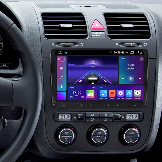 Android autoradio, 9 inch, dubbele DIN – Apple Carplay radio, Android Auto Display VW Golf 6 Radio – IPS Car Display Bluetooth DSP GPS Navi voor VW Golf 5 6 Polo 6R Passat Touran Caddy Seat