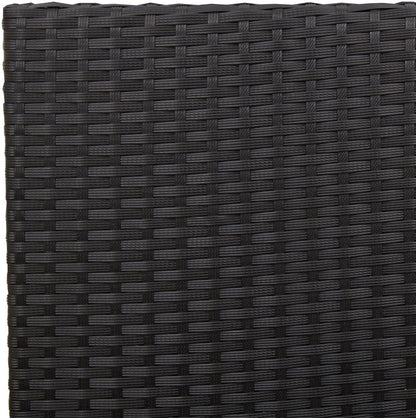 Stackable Garden Chairs Set of 2 Rattan, Polyester, Black for Patio, Balcony, Outdoor Furniture, Comfortable and Durable, Space-Saving Design - QUORE