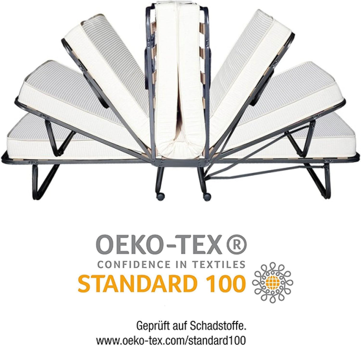 Beautissu vouwbed 90 x 200cm - opvouwbaar logeerbed Venetia incl. stabiele stalen frame, dik matras en beschermhoes