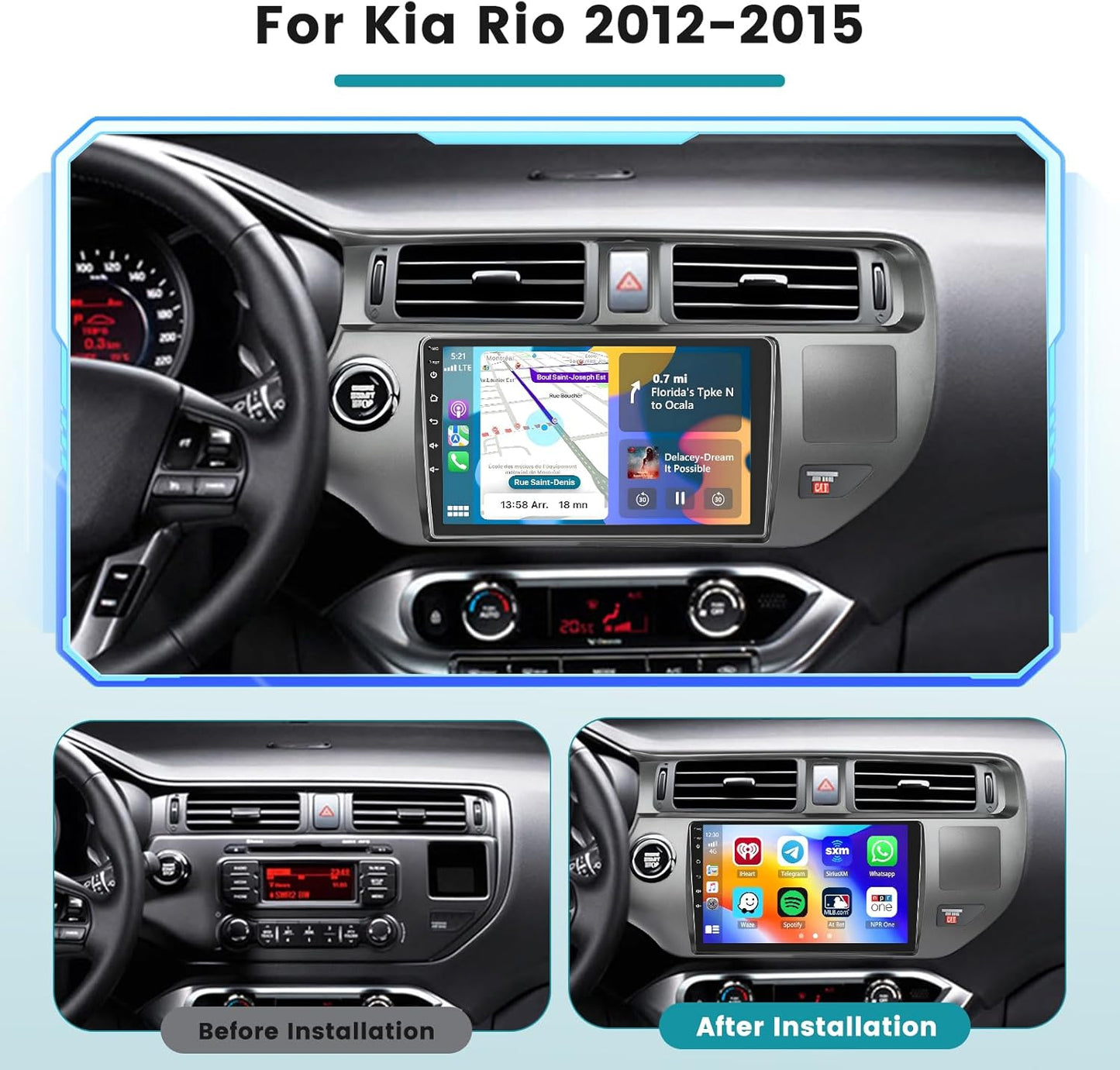 Android Autoradio – Multimedia Radio – Auto Stereo – Navigatiesysteem – Touchscreen Radio – 9-inch IPS Scherm – Draadloze CarPlay & Android Auto