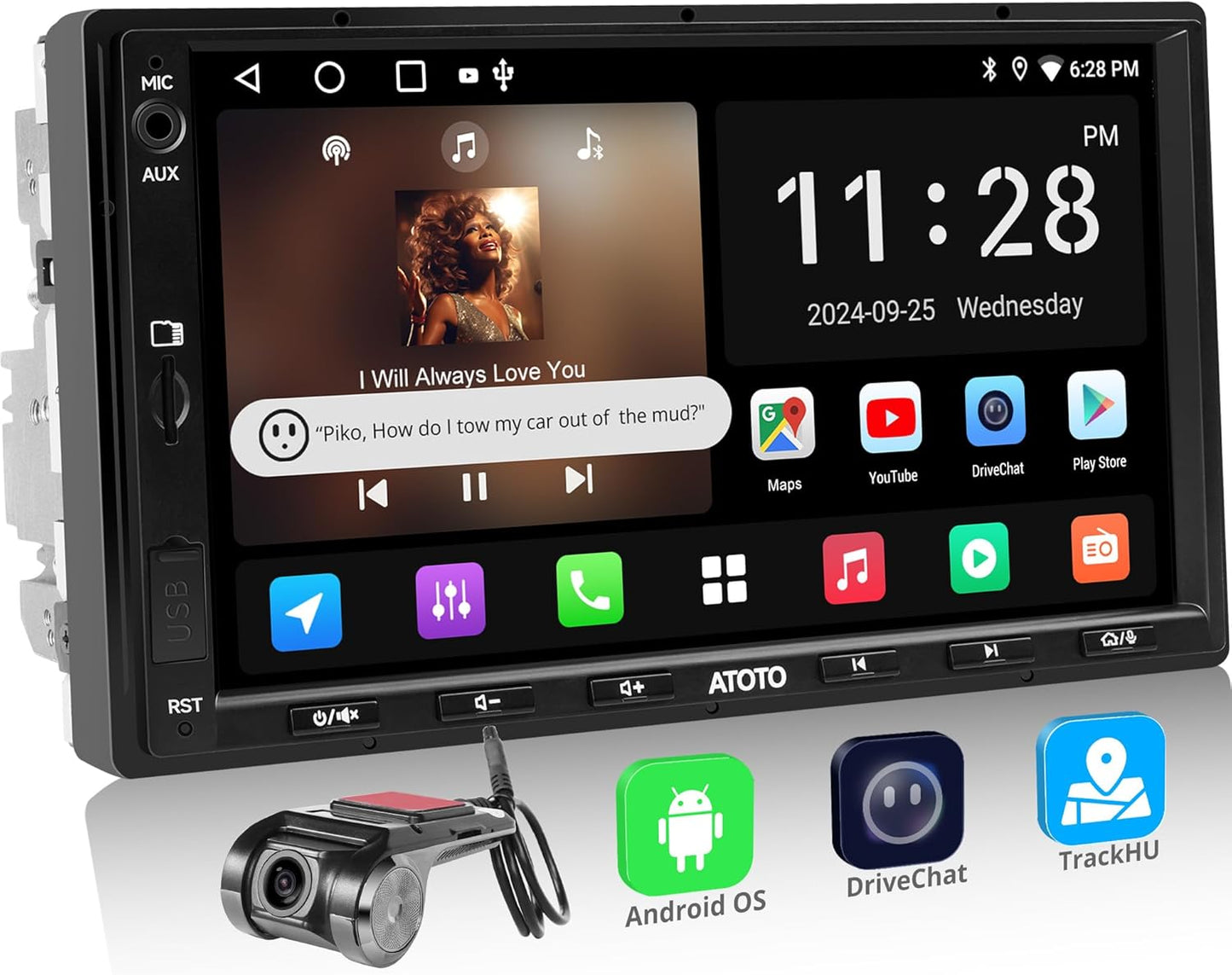 Android Autoradio 2 DIN – Multimedia Autoradio – Auto Stereo – Navigatie Systeem – Touchscreen Radio – 7 Inch Scherm – Draadloze CarPlay & Android Auto – 1080P DVR Camera