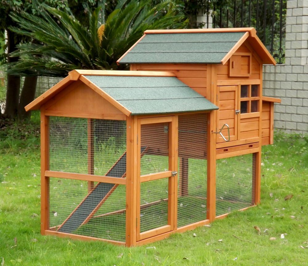 Chicken Coop Chicken Coop No. 06 "Collosus with fence, pull-out bath & storage box - QUORE