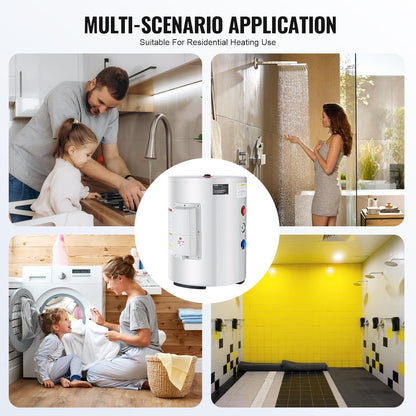 VEVOR Elektrische doorstroomboiler, 1,6 kW, doorstroomboiler met tank van 40 l, met led-display, bediening met knop, waterdichte zijaansluiting, IPX4 waterdichte zijaansluiting, on-demand verwarming