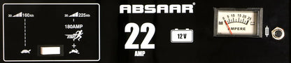 Absaar 635622 77917 Batterieladegerät Auto Ladegerät 22A 12V mit Starthilfefunktion, für 30 Ah - 225 Ah Batterien, rot/schwarz, 2222500