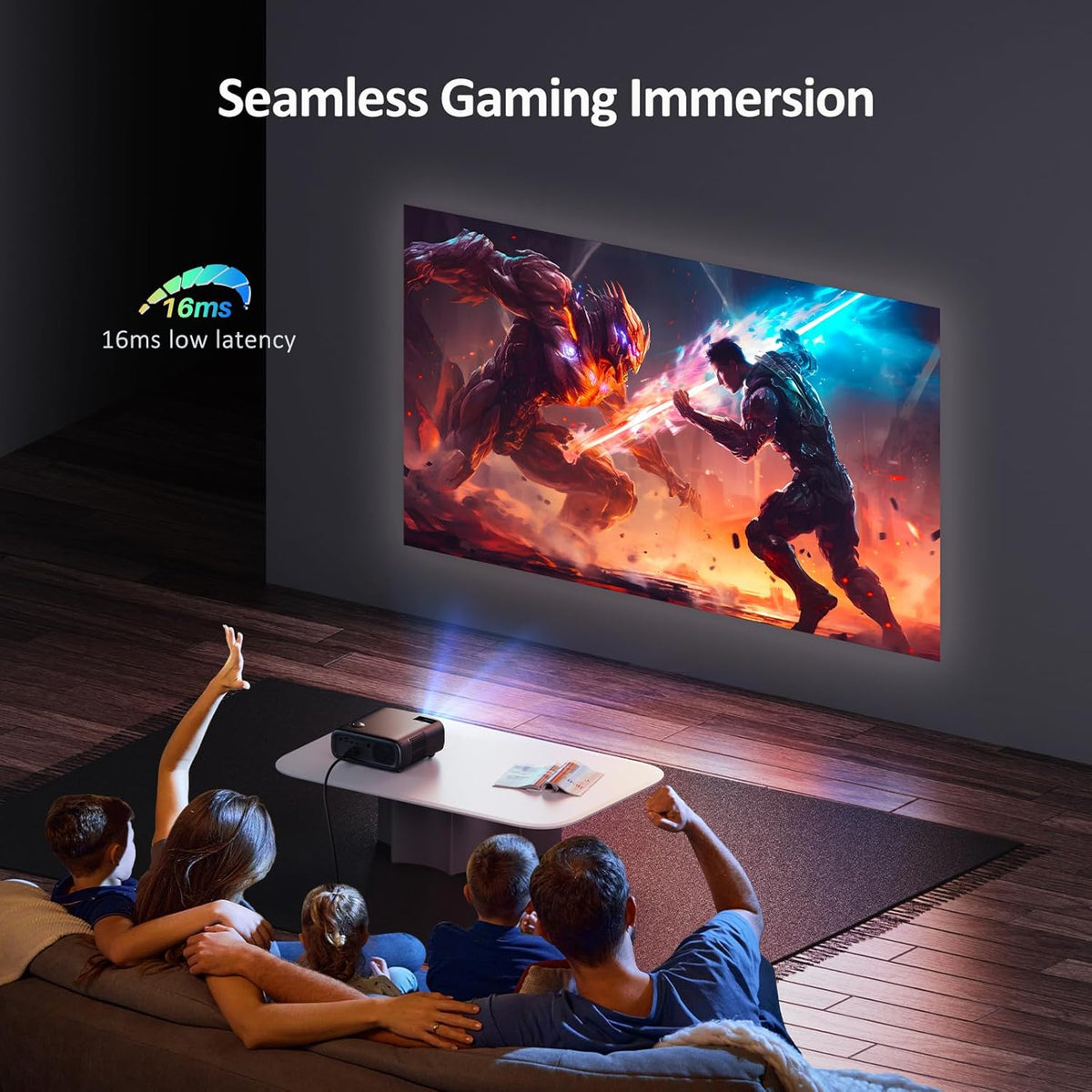 NexiGo PJ40 (Gen 3) Projector met WiFi en Bluetooth, D65 Gekalibreerd, Native 1080P, Ondersteuning voor 4K, Projector voor Buitenfilms, 20W Speakers, Compatibel met TV Stick, iOS, Android
