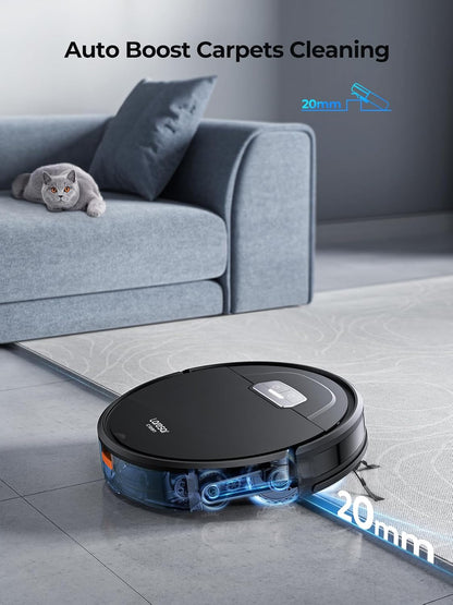 Laresar Clean Stofzuigerrobot, 4500 Pa stofzuigerrobot, automatische reiniging, 3-in-1, lange batterijduur, compatibel met Alexa/WLAN/app, voor dierenharen, vloer (Evol 3)