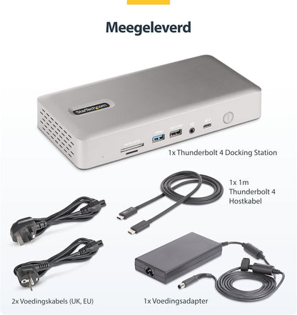 StarTech.com Universeel USB4 & Thunderbolt 4 Docking Station, Quad Display op Windows, Dual Display op MacBook, HDMI DP Dock met 98W Laptop Charging