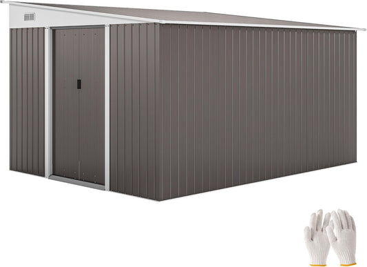 Tuinberging – Tuinschuur – Berging – Opberghok – Stalen Berging – Duurzaam Gegalvaniseerd Staal – Ruime Opbergruimte 280x345x201 cm - QUORE