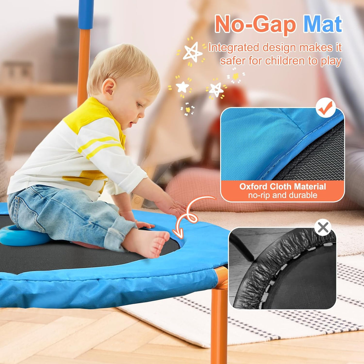 ATIVAFIT 36" Rebounder Trampoline voor peuters kinderen met schuimhandvat en Oxford gewatteerde hoes indoor mini trampoline voor 1-6 jaar oud