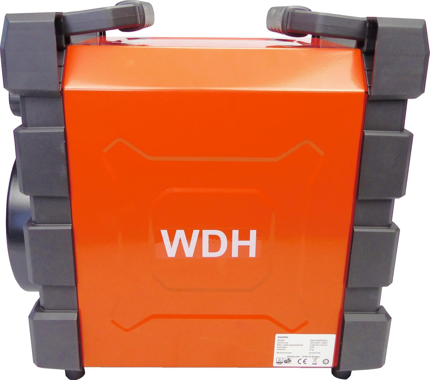 Aktobis Professionele bouwplaatsverwarming ventilatorkachel WDH-BGP03Pro met spatwaterbescherming (IP24) en een verwarmingscapaciteit van 3.000 watt (3 kW) !