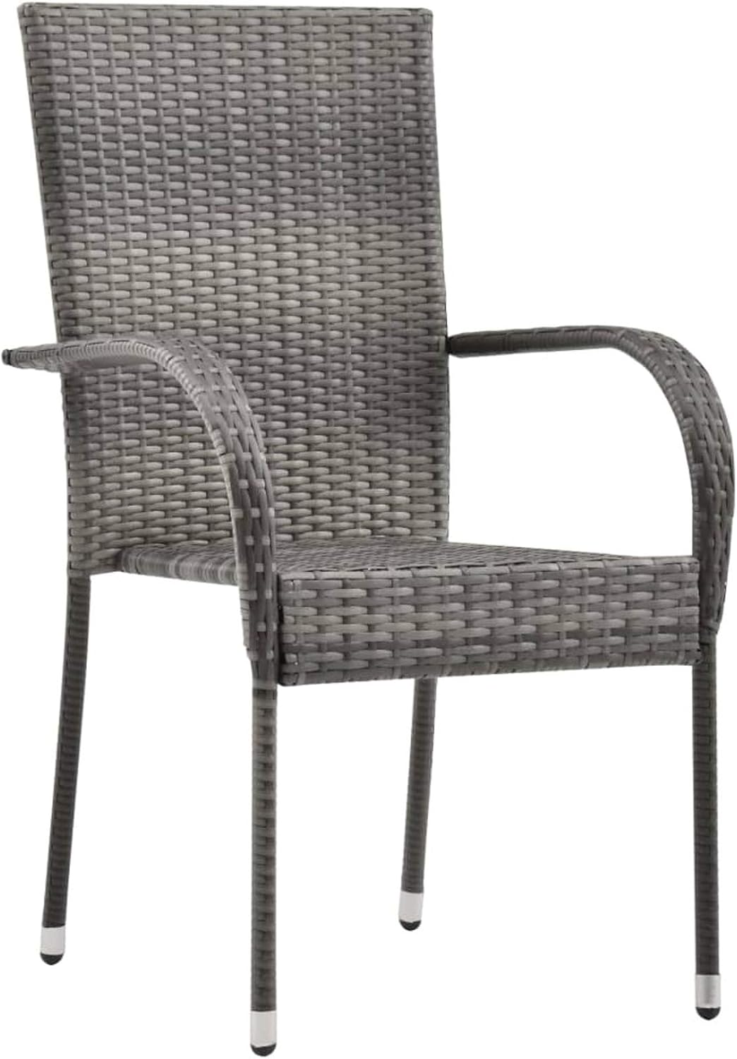 Eetkamerset voor de tuin, 3-delig, grijs en zwart, eetkamerset, eetkamer voor buiten, tuinmeubelen - QUORE