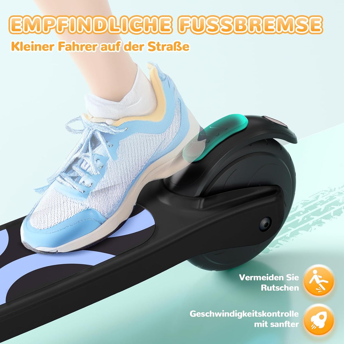 SISIGAD E-step voor kinderen van 6 tot 10 jaar, met knipperende ledlampen en 3 instelbare hoogtes, 45 W motor max. 10 km/u, maximale belasting 70 kg