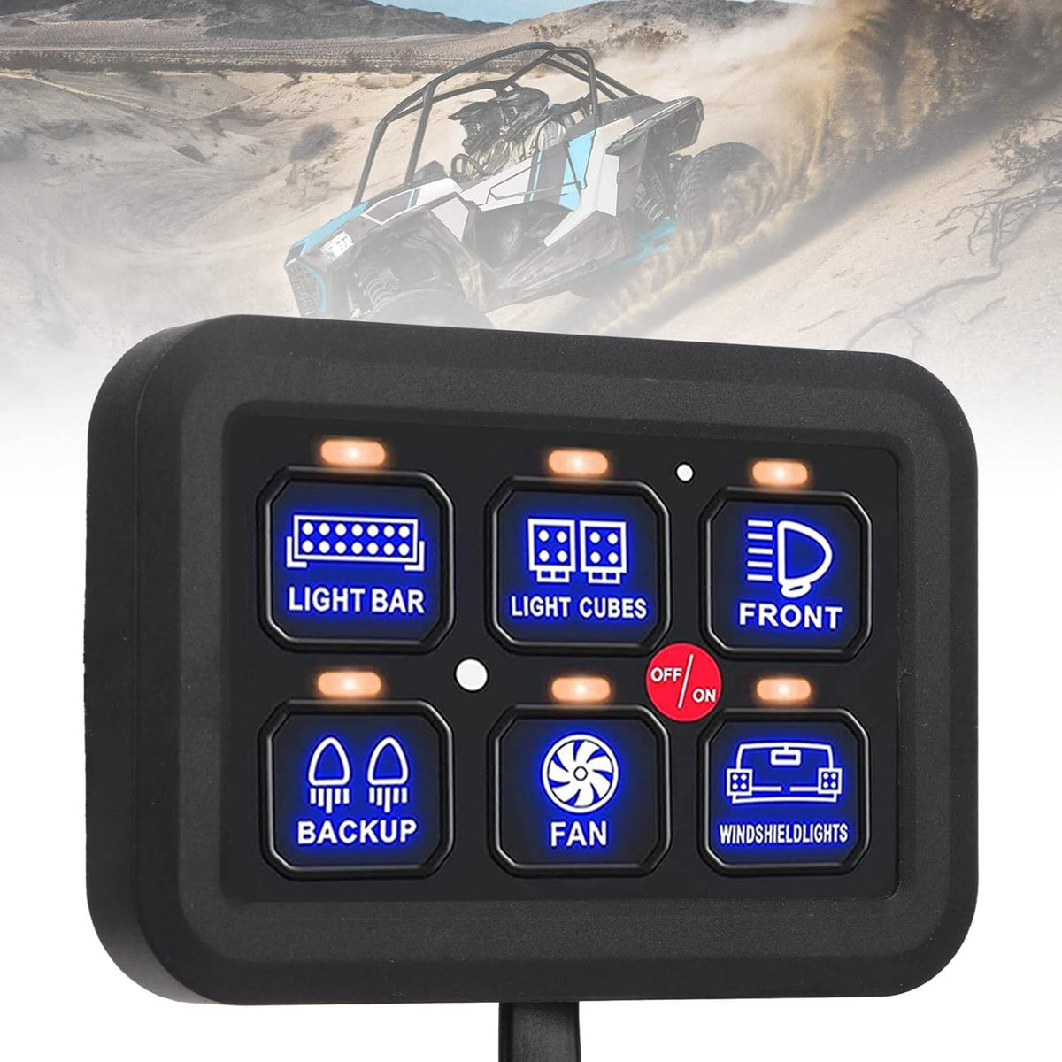 6 Gang Schakelpaneel, Automatisch Dimbaar LED Aan Uit Auto Schakelpaneel LED Touch Control Panel Univesal voor Truck Boot Off Road Voertuig ATV UTV SUV Bus