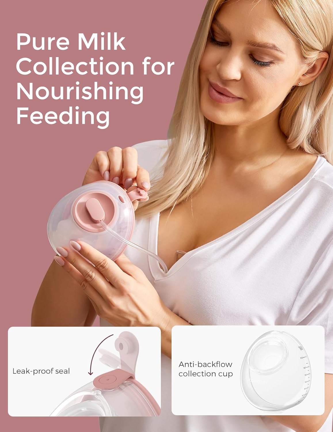 Momcozy V2 Pro Elektrische Borstkolf – Ultralicht En Compact, Dubbele Draagbare Handsfree Borstkolf Met 3 En 15 Zuigniveaus, Stille Elektrische Melkpomp Met Lekvrij Systeem