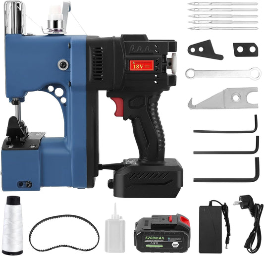 Draadloze Zakkensluiter – Zakkensluitmachine – Zakkennaaimachine – Handnaaimachine – Sluitmachine – 18V 5200mAh Accu – 260W Borstelloze Motor