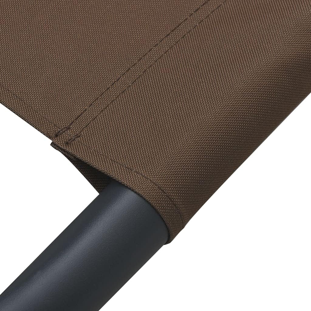Sunbath, Outdoor Lounger with Sun Canopy and Cushion, Brown, Reclining Chair, Beach Lounger, Relax Chair for Garden, Patio, Balcony, Camping - QUORE
