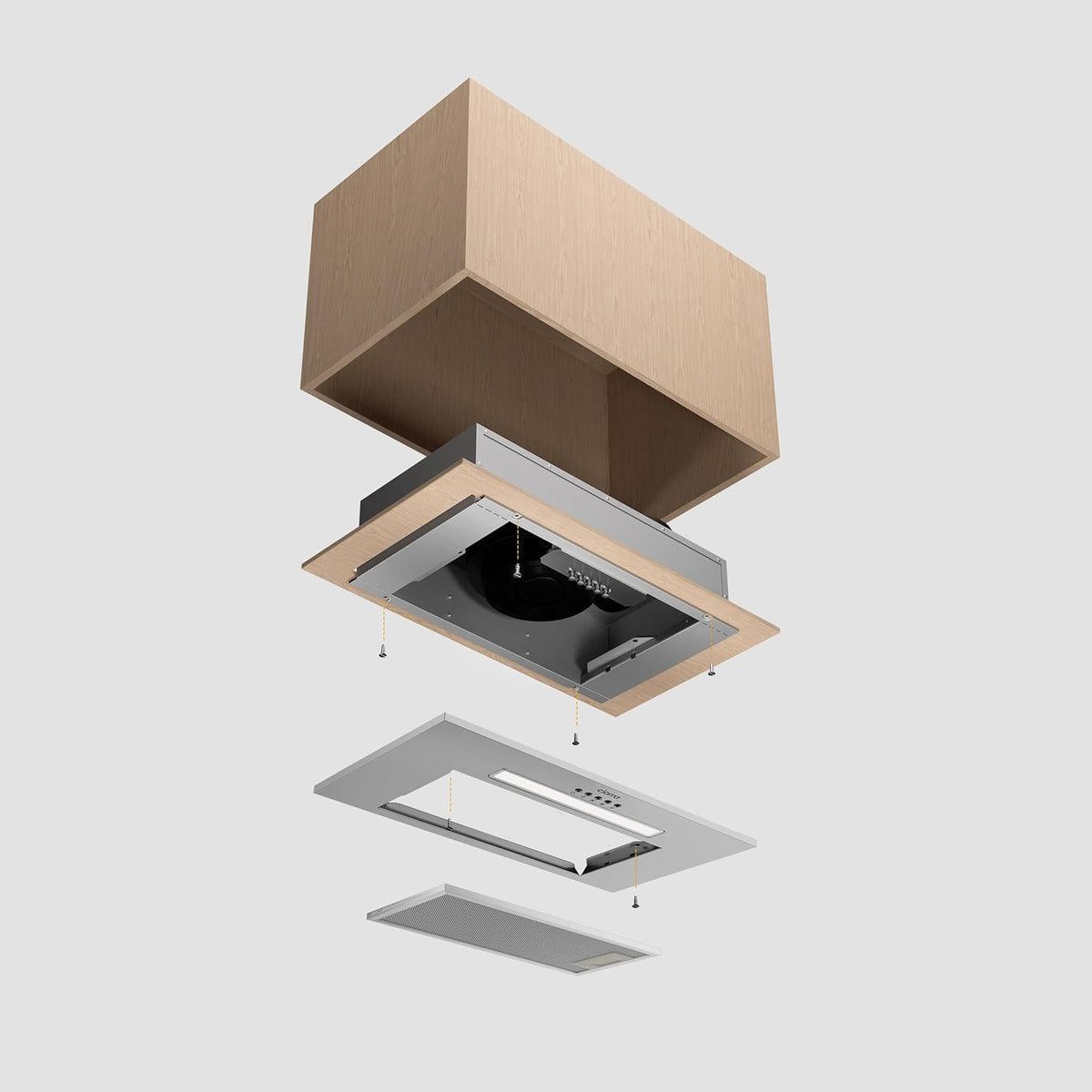 CIARRA CBCS5913D Afzuigkap inbouw ventilatorbouwsteen 52 cm afvoerlucht inbouwkap afzuigkap 300 m³/h efficiënte afzuigkap afzuigkap compatibel CBCF005 actieve koolfilter roestvrij staal zilver - QUORE
