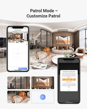 Beveiligingscamera - WiFi-bewakingscamera - Camerabewaking - met 360° - Dubbele Lens - 2K - 4MP+4 MP - Automatische Tracking - Persoons - Dierdetectie - Tweewegaudio - 10m Nachtzicht Patrouille - Privacymodus - voor Binnen - Wit