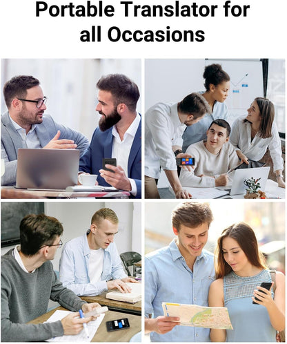 XUPURTLK Taalvertaler W12, spraakvertaler apparaat twee richtingen, 144 talen realtime vertaler apparaat, offline & opname & fotovertaling voor reizen, zaken, leren (zwart)