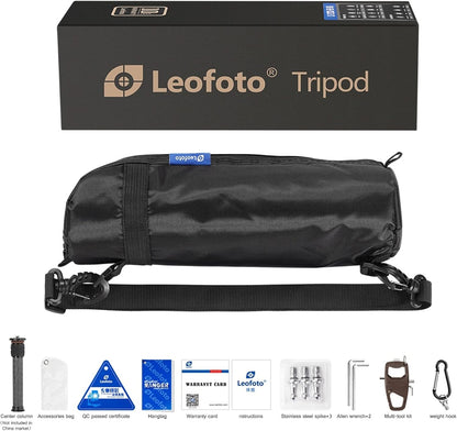 Leofoto - Ranger - Carbon statief met kogelkop - Poten in 3 hoeken verstelbaar - Ideaal voor macrofotografie - LS-223C+LH-25 Black