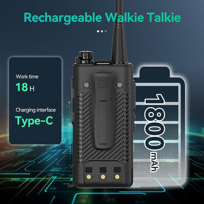 Retevis RB658 Bluetooth Walkie Talkie, Professionele Portofoon, APP-Instellingen, Groepsgesprek, 1800 mAh USB C, IP54, voor de Detailhandel (4-Pack, Zwart)