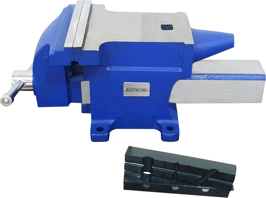 VORX Vice Bench Vice and Aambeeld Engineer's 2-in-1 Combo Vice met aambeeld 6 "kaak Bench Vice Engineer Workshop 18 KG Heavy Duty met magnetische zachte kaken