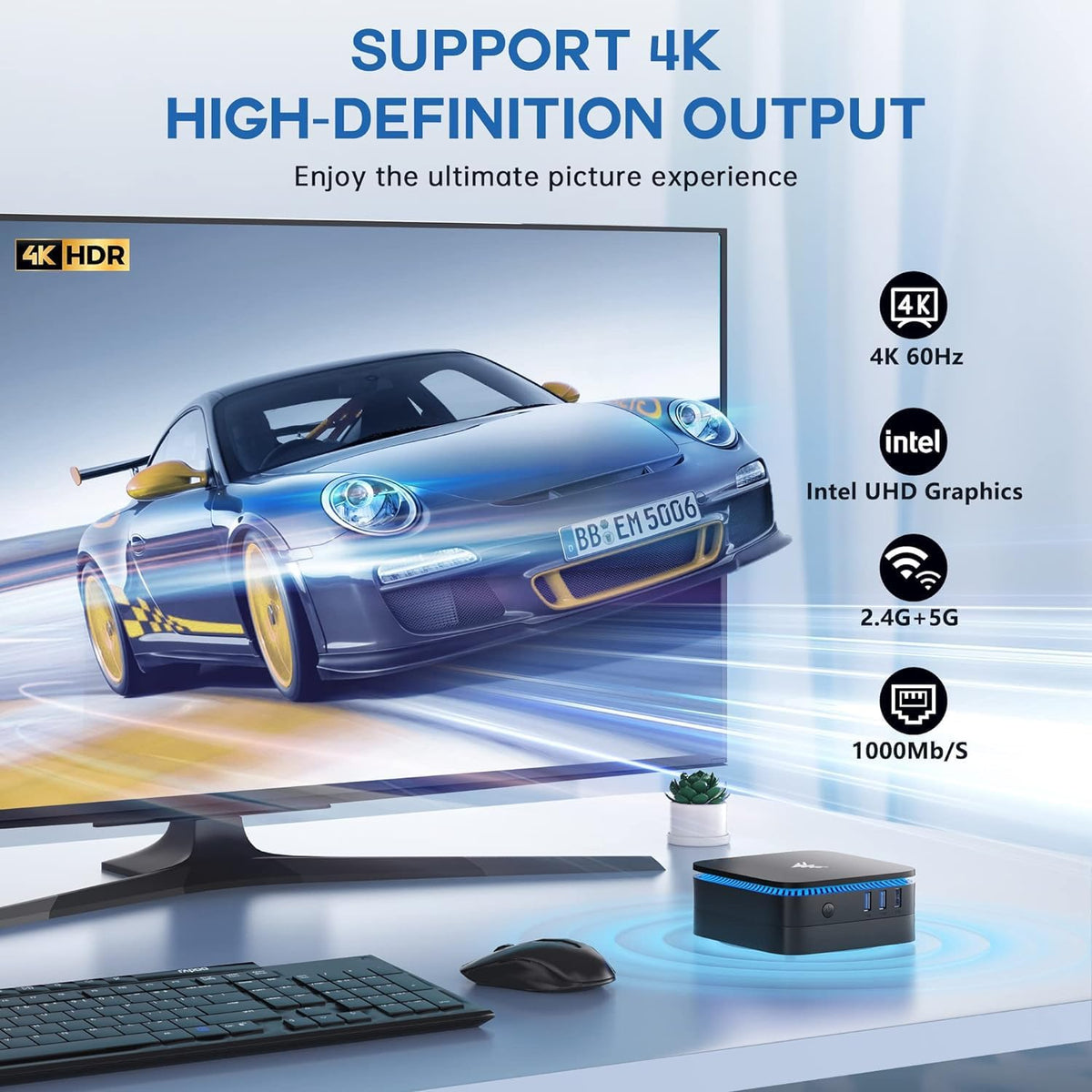NiPoGi AK1PRO Mini PC Ιntel Celeron N5105 (tot 2,9 GHz),16GB RAM 512GB ROM Mini Desktop PC, Micro Computer, 4K UHD Dual Display/WiFi 5/BT4.2/Gigabit Ethernet/2x HDMI voor Kantoor,Bedrijf,Thuisbioscoop