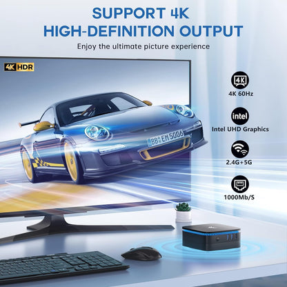 NiPoGi AK1PRO Mini PC Ιntel Celeron N5105 (tot 2,9 GHz),16GB RAM 512GB ROM Mini Desktop PC, Micro Computer, 4K UHD Dual Display/WiFi 5/BT4.2/Gigabit Ethernet/2x HDMI voor Kantoor,Bedrijf,Thuisbioscoop