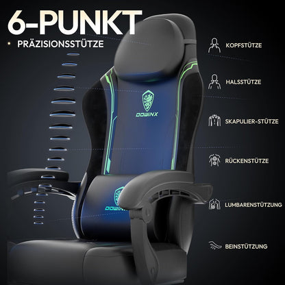 Dowinx Gaming Chair, Racing Gamer Chair, Ergonomic Gaming Chair with Lumbar Support, Gaming Chair, PU Leather, PC Chair, Widened Backrest, 150kg, Green - QUORE