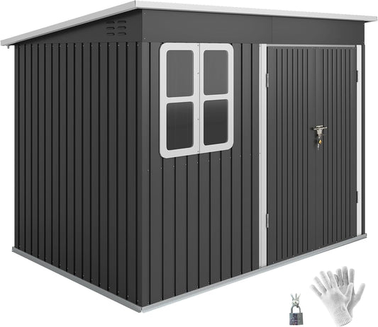 Metalen Tuinschuur – Tuinhuis – Tuinberging – Opbergschuur – Buitenschuur – Robuust Verzinkt Staal – Ruime Afmetingen 260x177x190 cm - QUORE