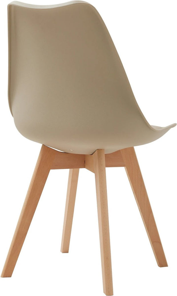 Eetkamerstoelen - Eetkamerstoel - Scandinavische Stijl - Kuipstoel - Ergonomisch - Set van 4 - Beige