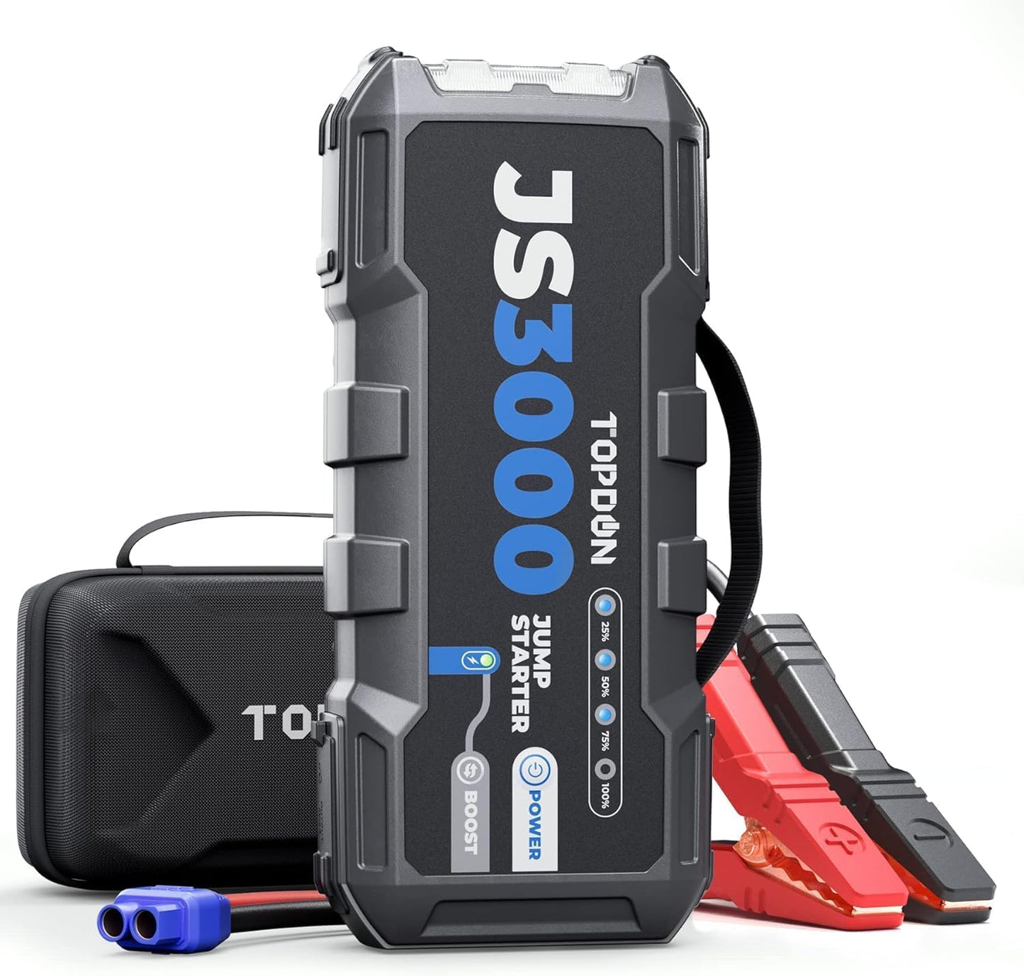 Jump starter voor 12V voertuigen – Auto starthulp – Booster – Accubooster – Startbooster – 3000A Piekstroom – 24000mAh Capaciteit