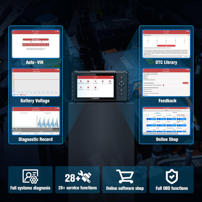 LAUNCH CRP349 OBD2 diagnoseapparaat, autoscanner, alle besturingseenheden + 28 servicefuncties voor meer dan 75 automerken, diagnose van de hoogspanningsbatterij, volledige OBD-diagnosetester met