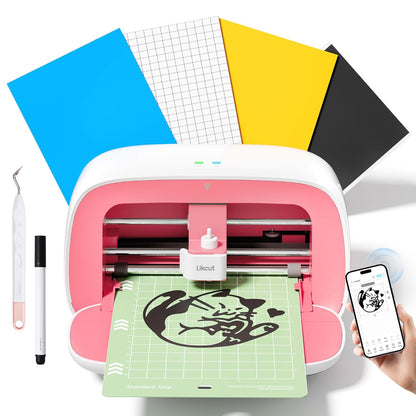 Plottermachine – Snijplotter – Mini-snijplotter – Plotter – Snijmachine – Roze – Beginnersset Inbegrepen – USB 2.0 En Bluetooth 5.0