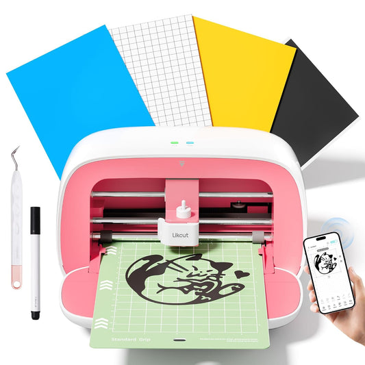 Plottermachine – Snijplotter – Mini-snijplotter – Plotter – Snijmachine – Roze – Beginnersset Inbegrepen – USB 2.0 En Bluetooth 5.0