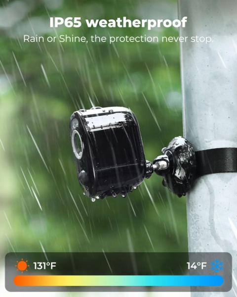 Beveiligingscamera - WiFi-beveiligingscamera - Camerabewaking - Draadloos - voor Buiten - 2.4-5GHz WiFi - CCTV - IP-camera - met Persoon - Voertuigdetectie - IP66 - Nachtvisie - met Bewegingsdetectie - Micro-SD Kaartsleuf - Timelapse - Zwart