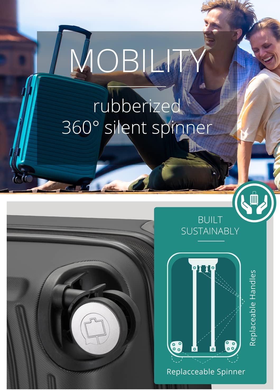 HAUPTSTADTKOFFER - Mitte - hard shell Koffer Trolley, Ingecheckte bagage uitbreidbaar, TSA, 77 cm, 130 L, Grafiet