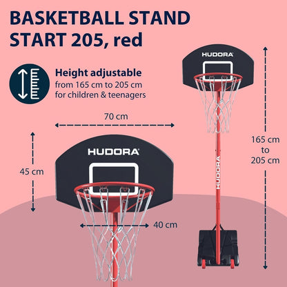 HUDORA 71640 Doel, rood, 205 cm
