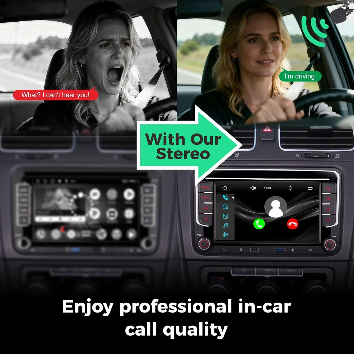 Auto Audio voor VW Systeem Upgrade OEM Hi-Fi geluidskwaliteit | Bluetooth 5.0 met draadloze Carplay Andriod Auto DSP Audio systeem Smart Sound aanpassing | Plug-and-Play voor VW Golf/Passat/Tiguan