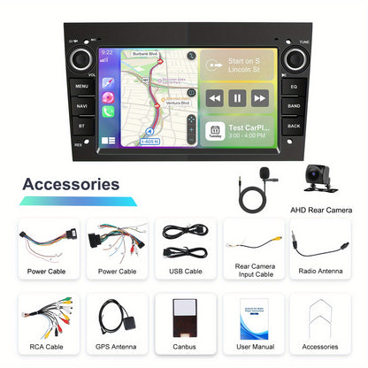 Android Autoradio – Multimedia Speler – Navigatiesysteem – Double Din Radio – Carplay Headunit – 10,1 Inch Touchscreen – Android 15.0 Met Draadloos CarPlay En GPS – Met Microfoon En Achteruitrijcamera