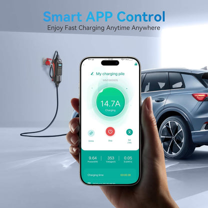 Oplader voor elektrische auto, 22 KW/32 A/6 m, laadstation voor elektrisch voertuig, oplaadkabel type 2, compatibel met e-208, Spring, 500e, Model 3, Megane EV, Zoe, PHEV/EV