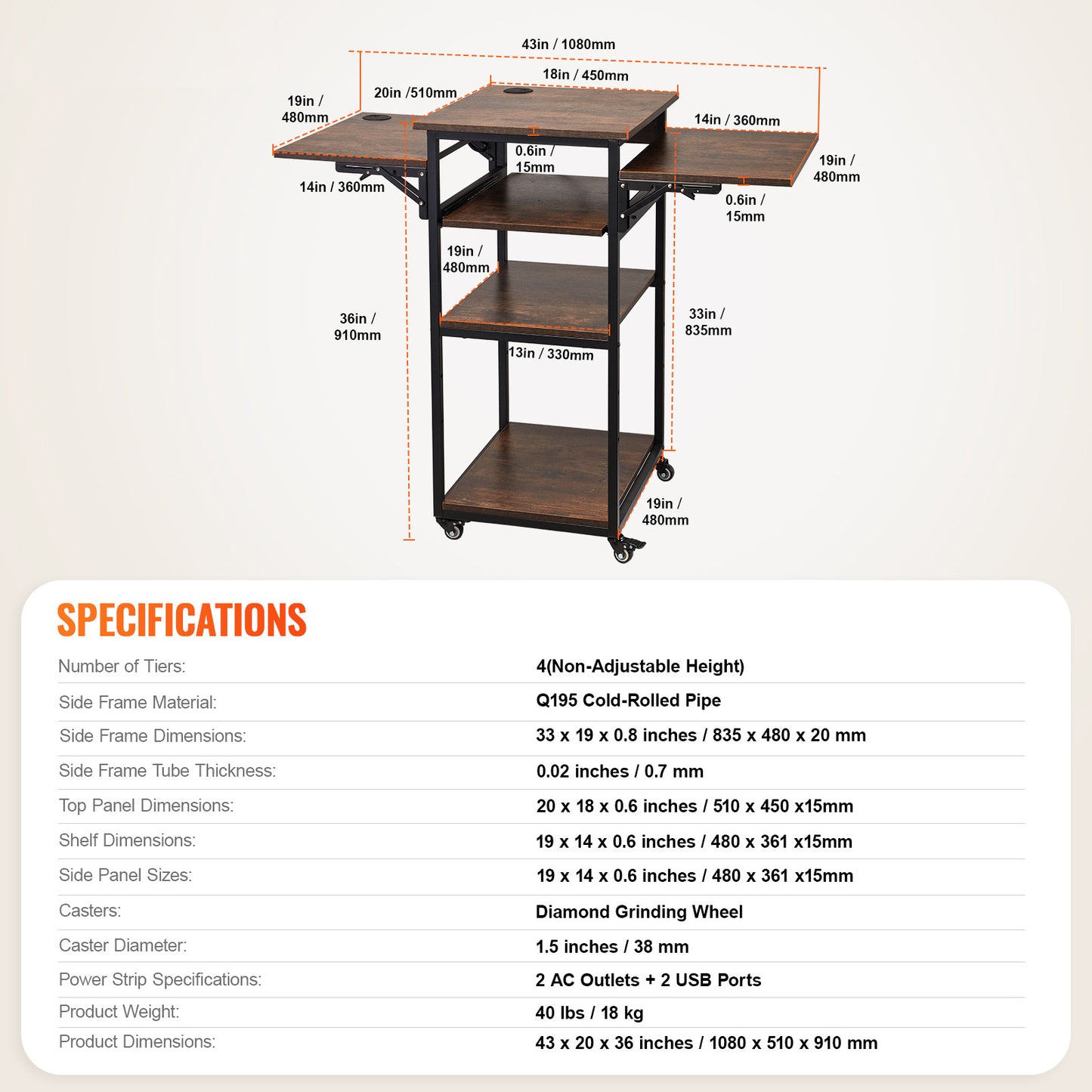 Transferpers Werktafel – Hittepers Meubel – Warmte Pers Tafel – Heat Press Stand – Met Oplaadstation – Vierlaagse Opbergruimte – Mobiel Met Wieltjes