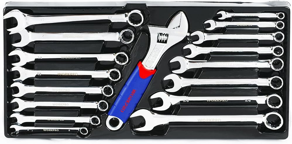 WORKPRO 408-delige mechanica gereedschapsset, CR-V hoogwaardige Home Tool Kit, 3-lade zware metalen doos
