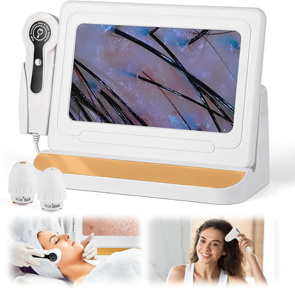 Skin Diagnosis Hair Analyzer, 11 inch HD Screen Scalp Analyse Machine, digitale haarfollikeldetector met 50x/200x Dual Heads voor thuis, schoonheidssalon spa