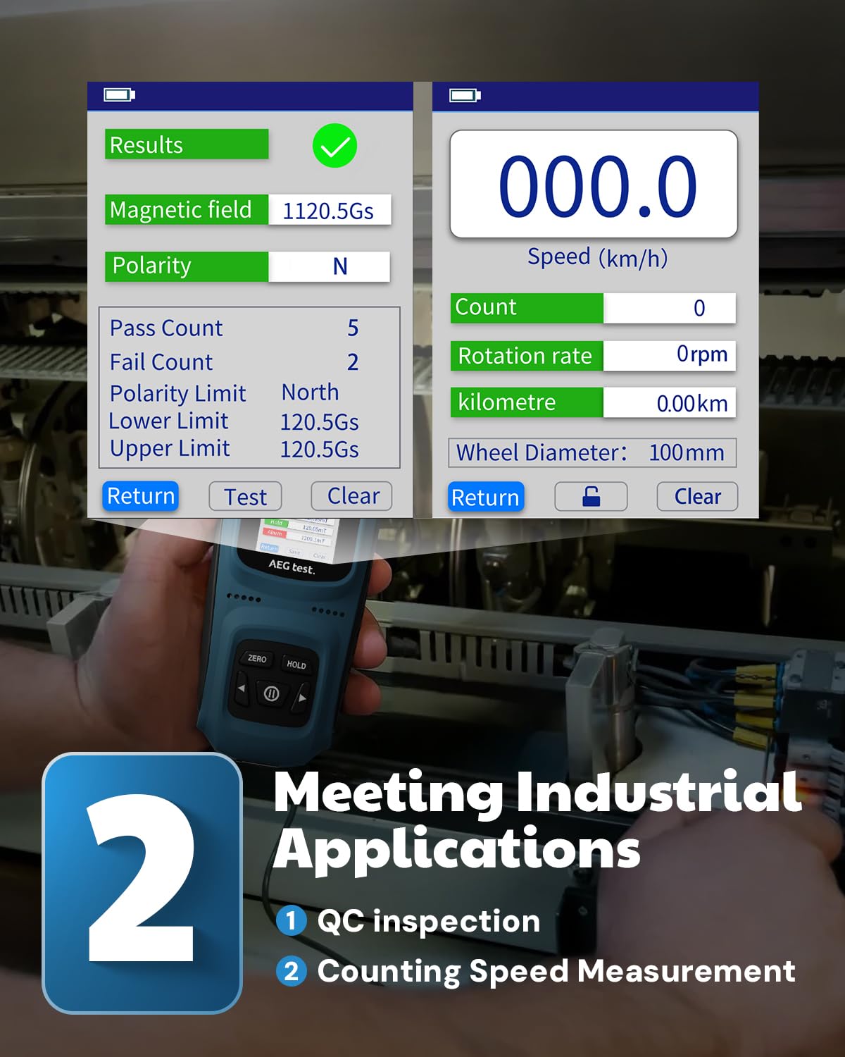 8103 gausmeter, oplaadbaar, 0-2500 m, magneetometer met gegevensregistratie en alarm, veld- en polariteitsmeter, ± 5% totale nauwkeurigheid voor fabrieken en werkplaatsen