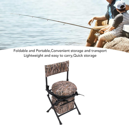 360 Swivel Blind Chair, 360 Graden 600d Oxford Fabric Silent Hunt -stoel, Lichtgewicht Draagbare Draagbare Viskampingsstoel Opvouwbare Compacte Vissenkruk voor Buiten