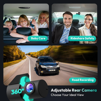 Dashcam Auto Voor En Achter – Autocamera – Rijcamera – Autodashcam – Voor En Achter Camera – 4K Voorcamera + 2K Achtercamera – GPS, Wifi & 24/7 Parkeerbewaking