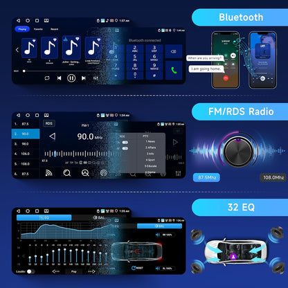 Autoradio – 2-Din Autoradio – Multimedia Autoradio – CarPlay Radio – Android Auto Radio – 7 Inch Touchscreen – Android 13 4+64GB, GPS/WiFi